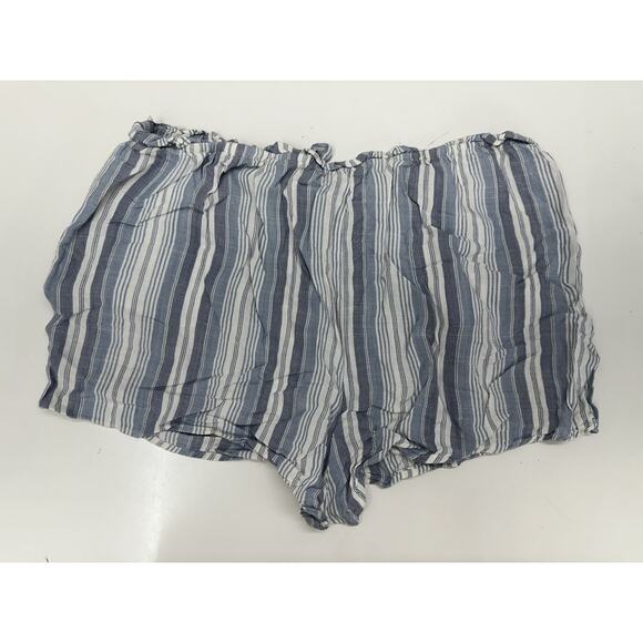 SO Juniors Shorts Size XL Blue Striped High Rise Soft Shortie Elastic Waist - Picture 6 of 11
